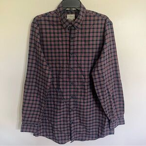 LL Bean‎ Multicolor  Plaid Wrinkle Resistant Button Up Shirt Size Medium Tall